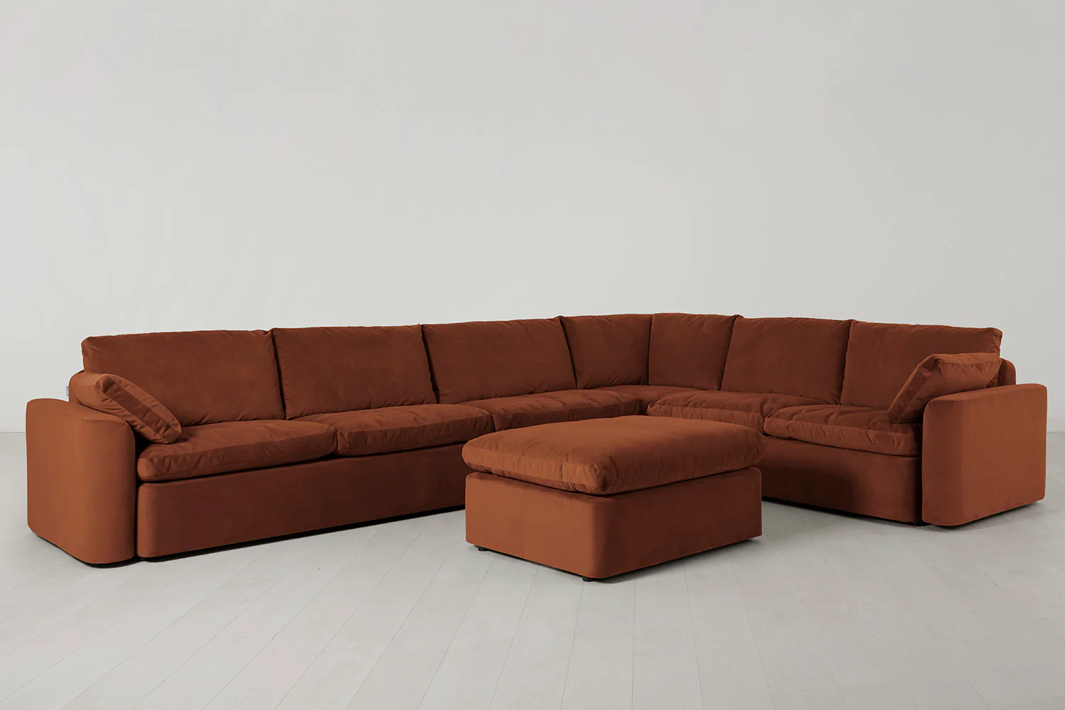 Model 13 Large Corner Sofa with Ottoman, Umber