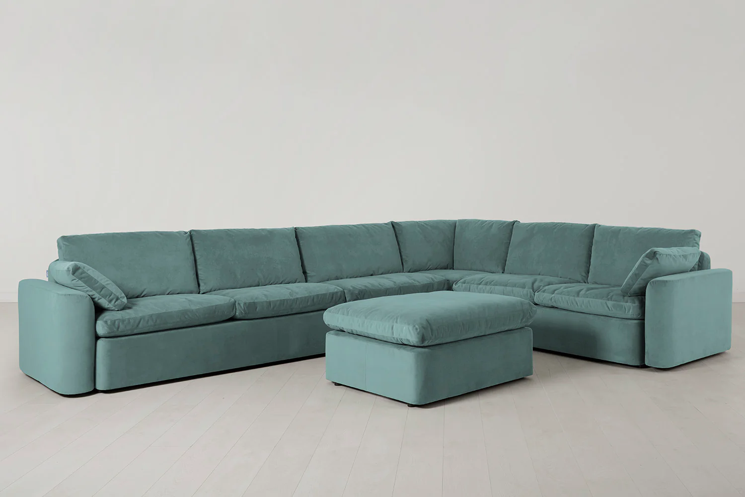 Model 13 Large Corner Sofa with Ottoman, Airforce