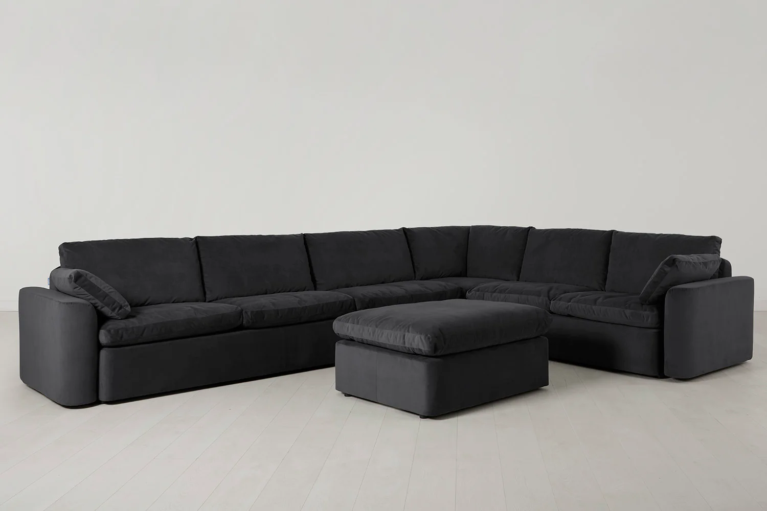 Model 13 Large Corner Sofa with Ottoman, Charcoal