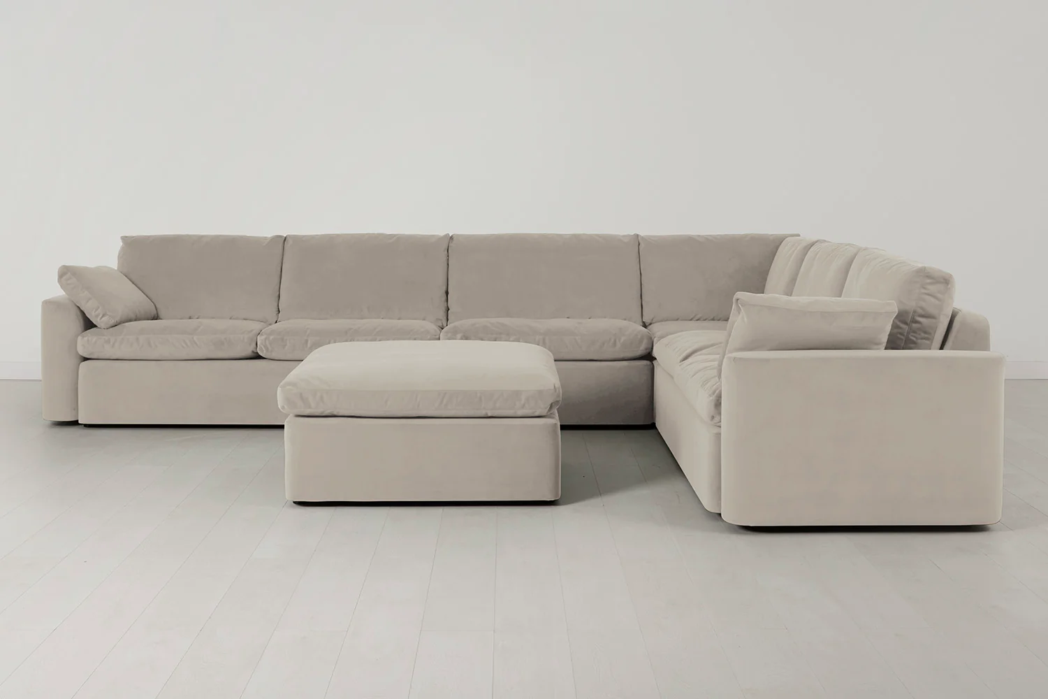 Model 13 Large Corner Sofa with Ottoman, Bone - Image 2