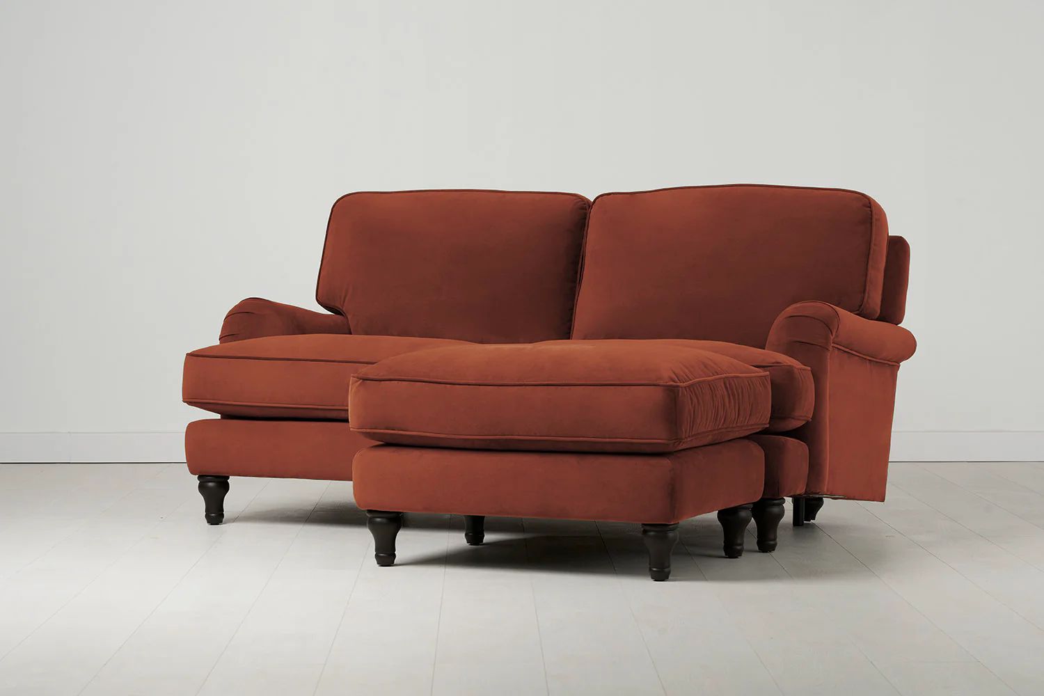 Model 15 2 Seater Sofa with Ottoman, Brick - Image 2