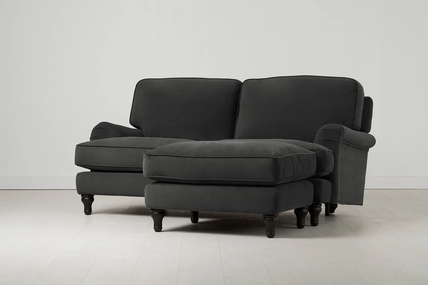 Model 15 2 Seater Sofa with Ottoman, Charcoal - Image 2