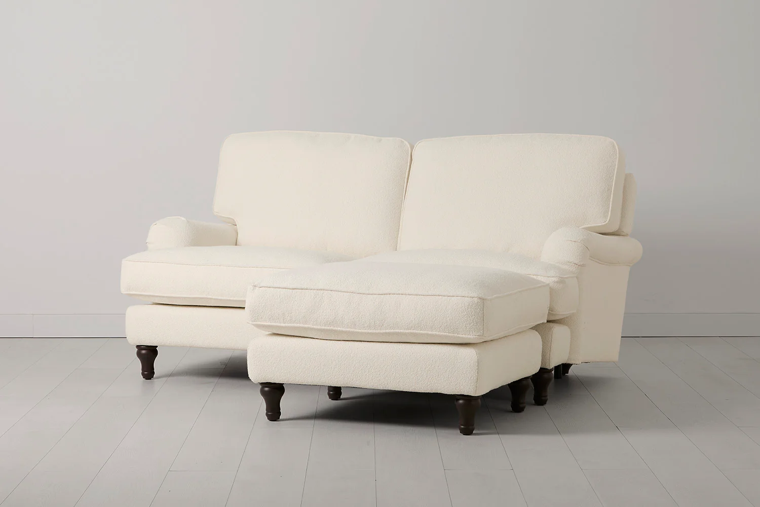Model 15 2 Seater Sofa with Ottoman, Ivory - Image 2