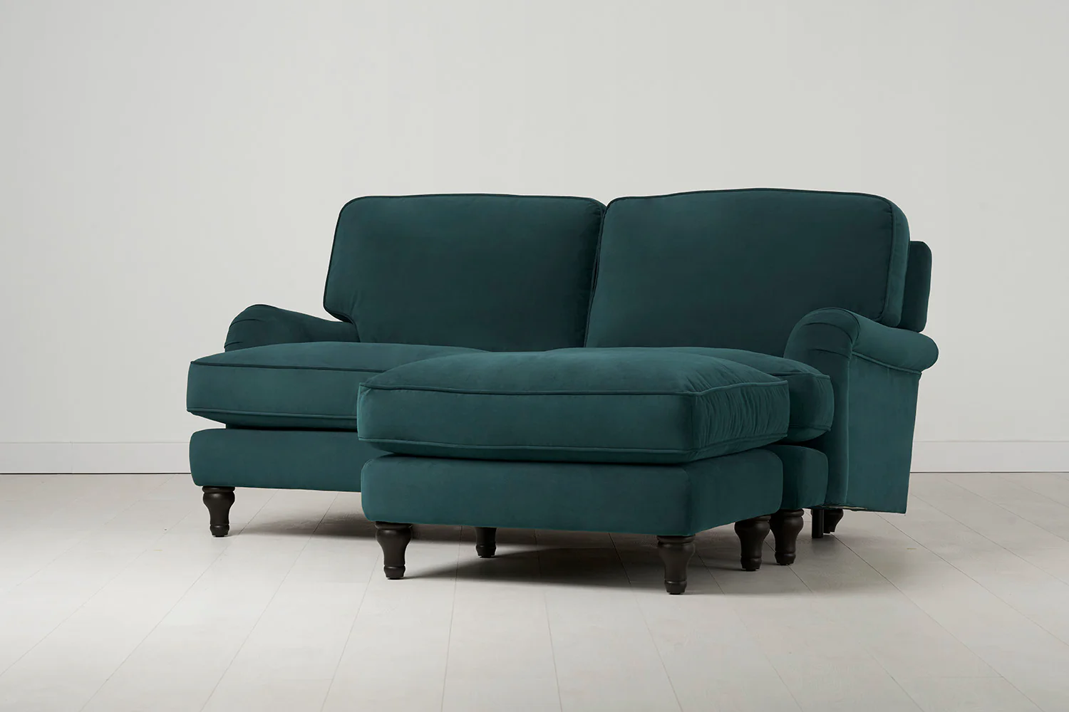 Model 15 2 Seater Sofa with Ottoman, Kingfisher - Image 2