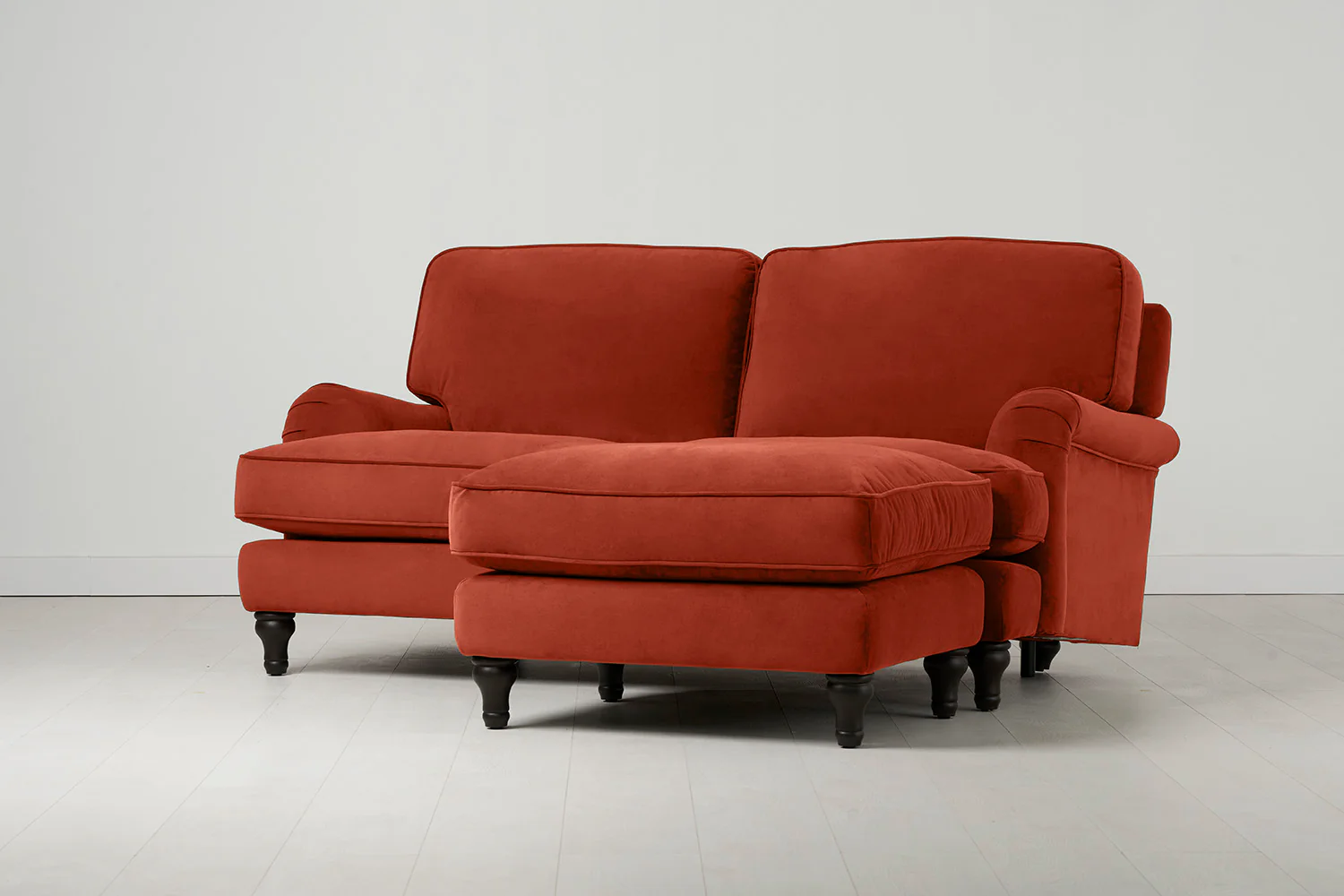 Model 15 2 Seater Sofa with Ottoman, Paprika - Image 2
