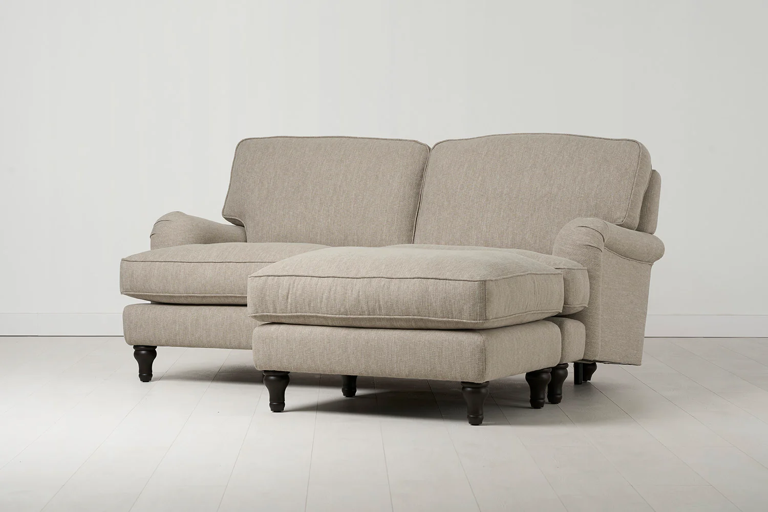 Model 15 2 Seater Sofa with Ottoman, Pumice - Image 2