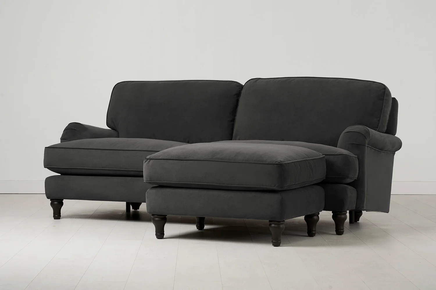Model 15 3 Seater Sofa with Ottoman, Charcoal - Image 2