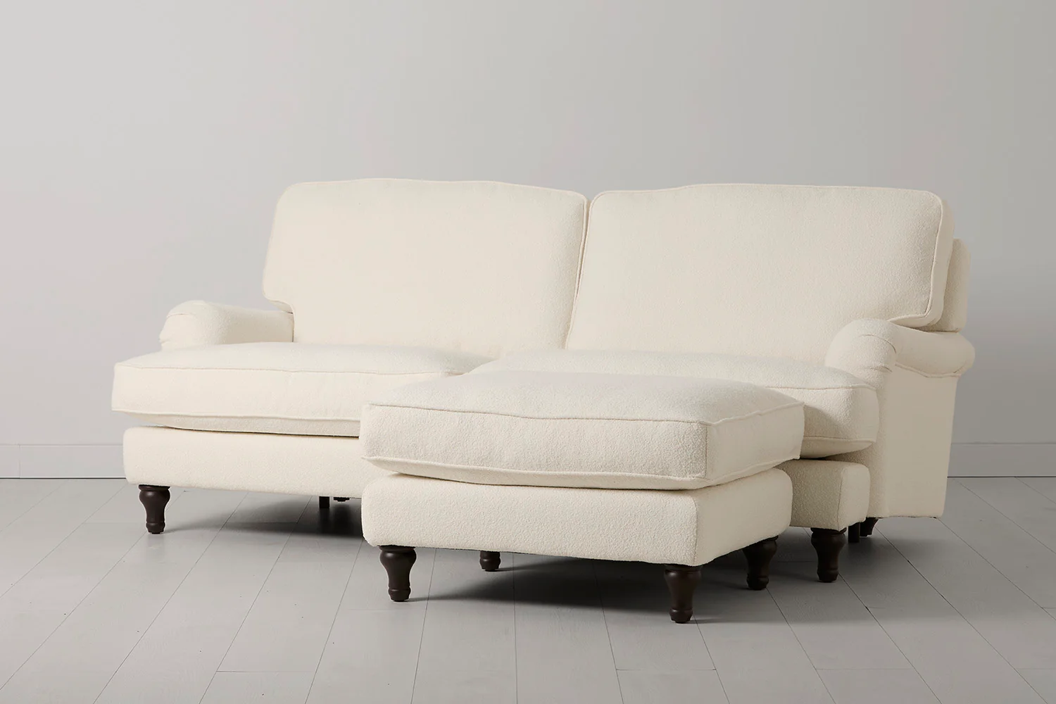 Model 15 3 Seater Sofa with Ottoman, Ivory - Image 2