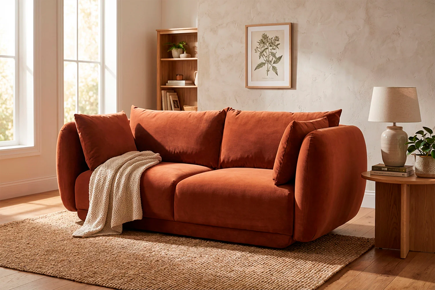 Model 16 3 Seater Sofa, Brick - Image 2
