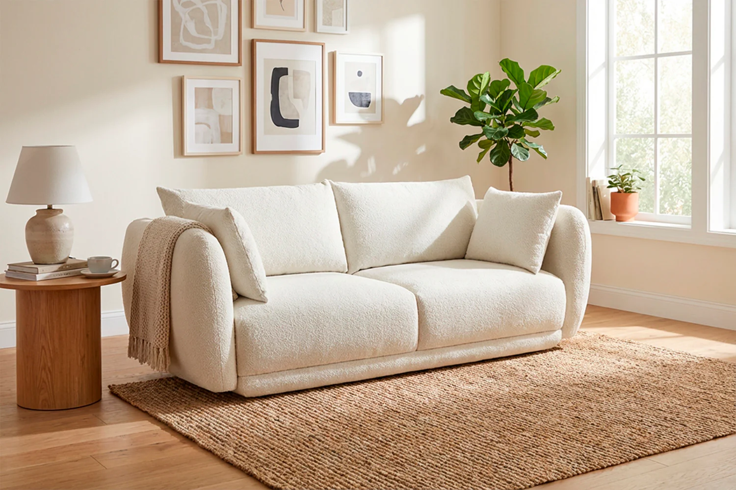 Model 16 3 Seater Sofa, Ivory - Image 2