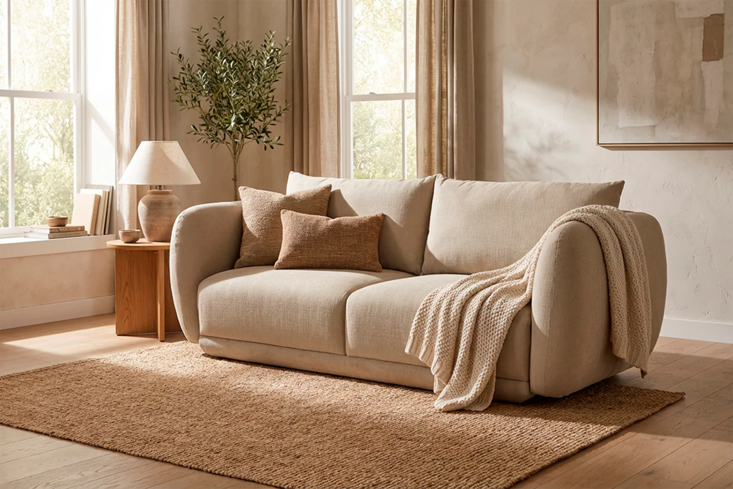 Model 16 3 Seater Sofa, Oatmeal - Image 2